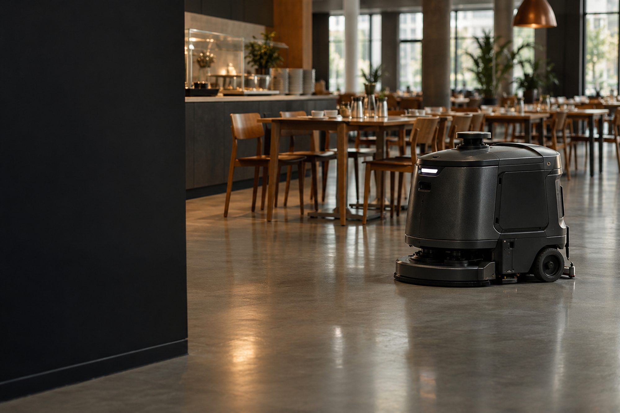 Reinigungsroboter im Speisesaal